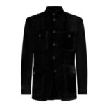 TOM FORD CASHMERE SUEDE MILITARY JACKET BLACK