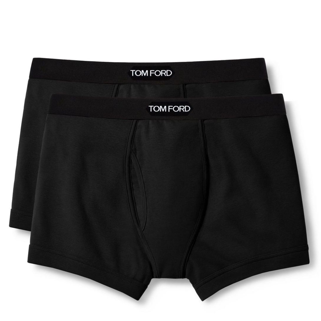 1 TOM FORD COTTON BOXER BRIEFS TWO PACK BLACK