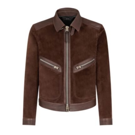 TOM FORD SUEDE CONTRAST ZIP BLOUSON