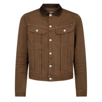 TOM FORD TWILL CORD COLLAR DENIM JACKET