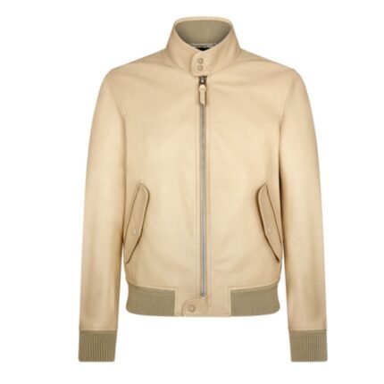 TOM FORD GRAIN LEATHER HARRINGTON