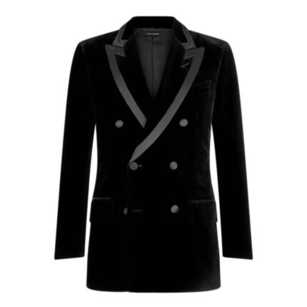 TOM FORD COMPACT LIGHT VELVET ATTICUS COCKTAIL JACKET OCEAN