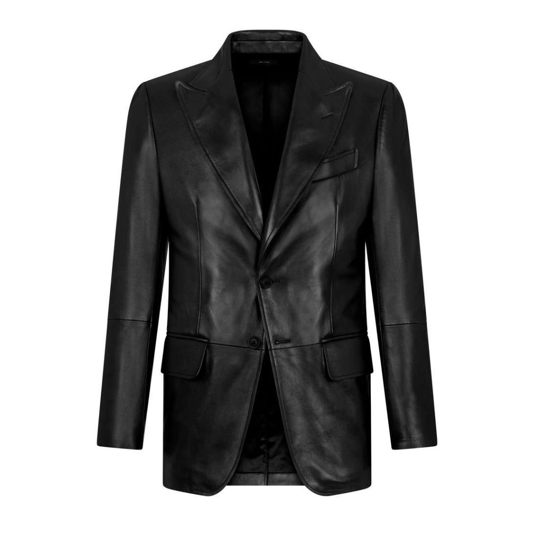 1 TOM FORD PLONGE LEATHER SARTORIAL BLAZER
