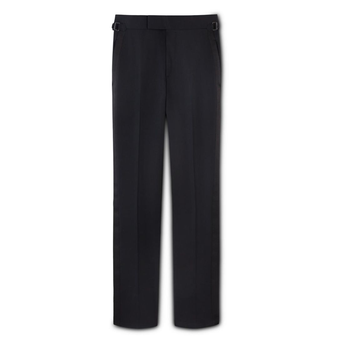 1 TOM FORD BLACK MOHAIR O'CONNOR EVENING TROUSERS