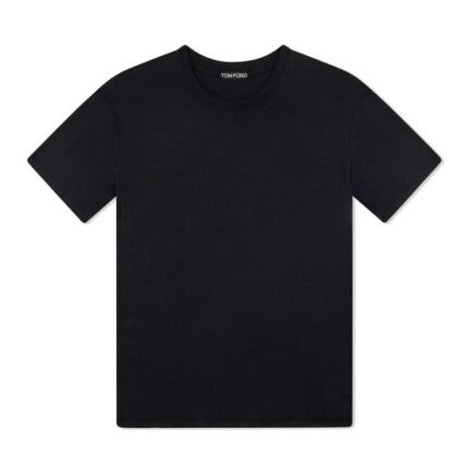 TOM FORD LYOCELL COTTON CREW T SHIRT BLACK