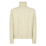 TOM FORD WOOL CASHMERE CABLE ROLL NECK