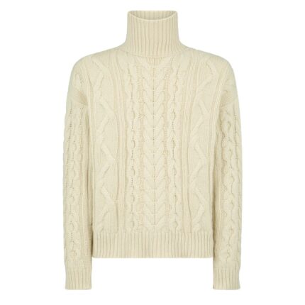 TOM FORD WOOL CASHMERE CABLE ROLL NECK