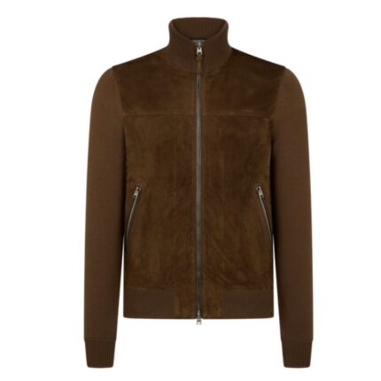TOM FORD SUEDE FRONT WOOL ZIP THROUGH