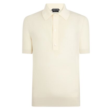 TOM FORD COTTON SILK POLO CHALK