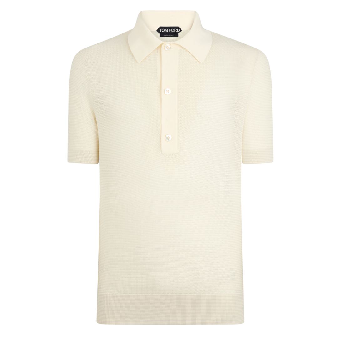 1 TOM FORD COTTON SILK POLO CHALK