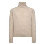 TOM FORD BRUSHED CASHMERE SILK ROLL NECK CREAM
