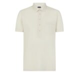TOM FORD SILK BLEND PIQUET POLO ECRU