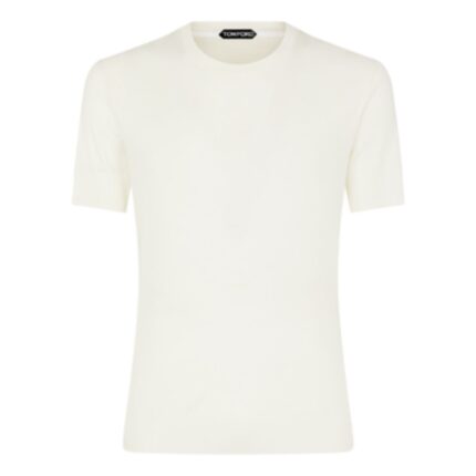 TOM FORD PLACED RIB CREW NECK PASTEL BLUE