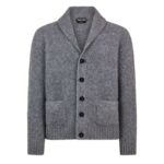 TOM FORD BRUSHED CASHMERE SILK SHAWL COLLAR CARDIGAN