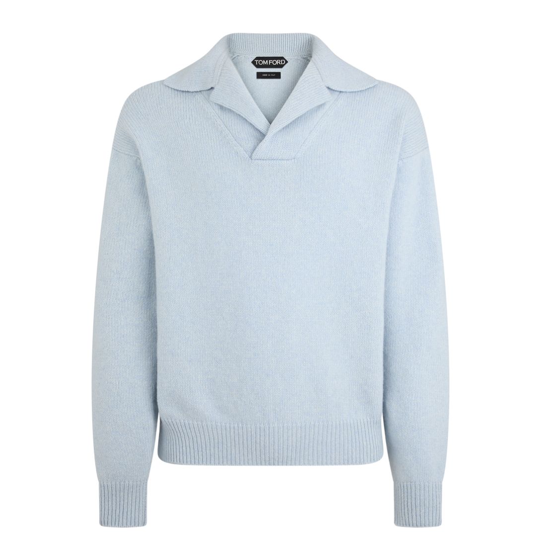 1 TOM FORD CASHMERE LAMBSWOOL PULLOVER PALE BLUE