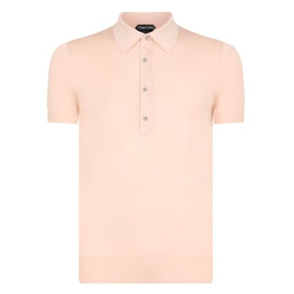 TOM FORD SILK VISCOSE POLO PETAL PINK