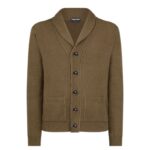 TOM FORD SILK MERINO SHAWL COLLAR CARDIGAN BLACK