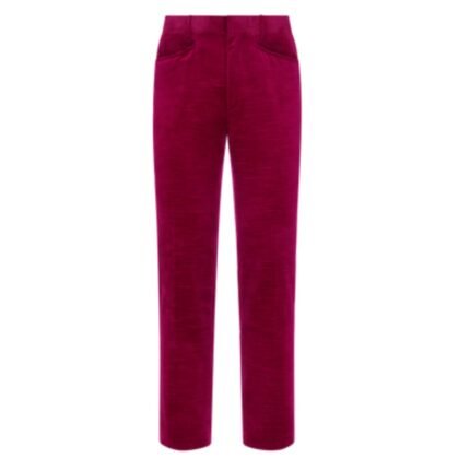 TOM FORD RIDGED VELVET DYLLAN TROUSER MAGENTA