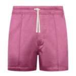TOM FORD SHINY RAYON SATIN SHORTS WITH PIPING FUSCHIA