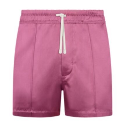 TOM FORD SHINY RAYON SATIN SHORTS WITH PIPING FUSCHIA