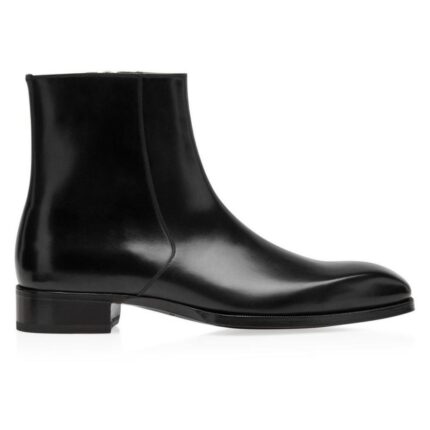 TOM FORD BURNISHED LEATHER ELKAN ZIP BOOT
