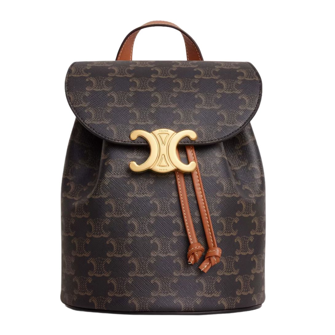 1 CELINE BACKPACK BONNIE IN TRIOMPHE CANVAS AND CALFSKIN