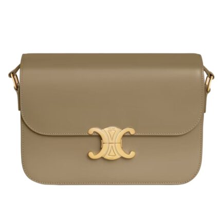 CELINE CLASSIQUE TRIOMPHE BAG IN SHINY CALFSKIN PALE BEIGE