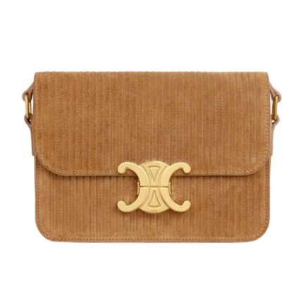 CELINE TEEN TRIOMPHE BAG IN STRIPED SUEDE CALFSKIN