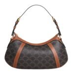 CELINE STRIPED HOBO IN TRIOMPHE CANVAS AND CALFSKIN