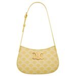 CELINE MEDIUM TILLY BAG IN TRIOMPHE CANVAS AND CALFSKIN BRIGHT YELLOW