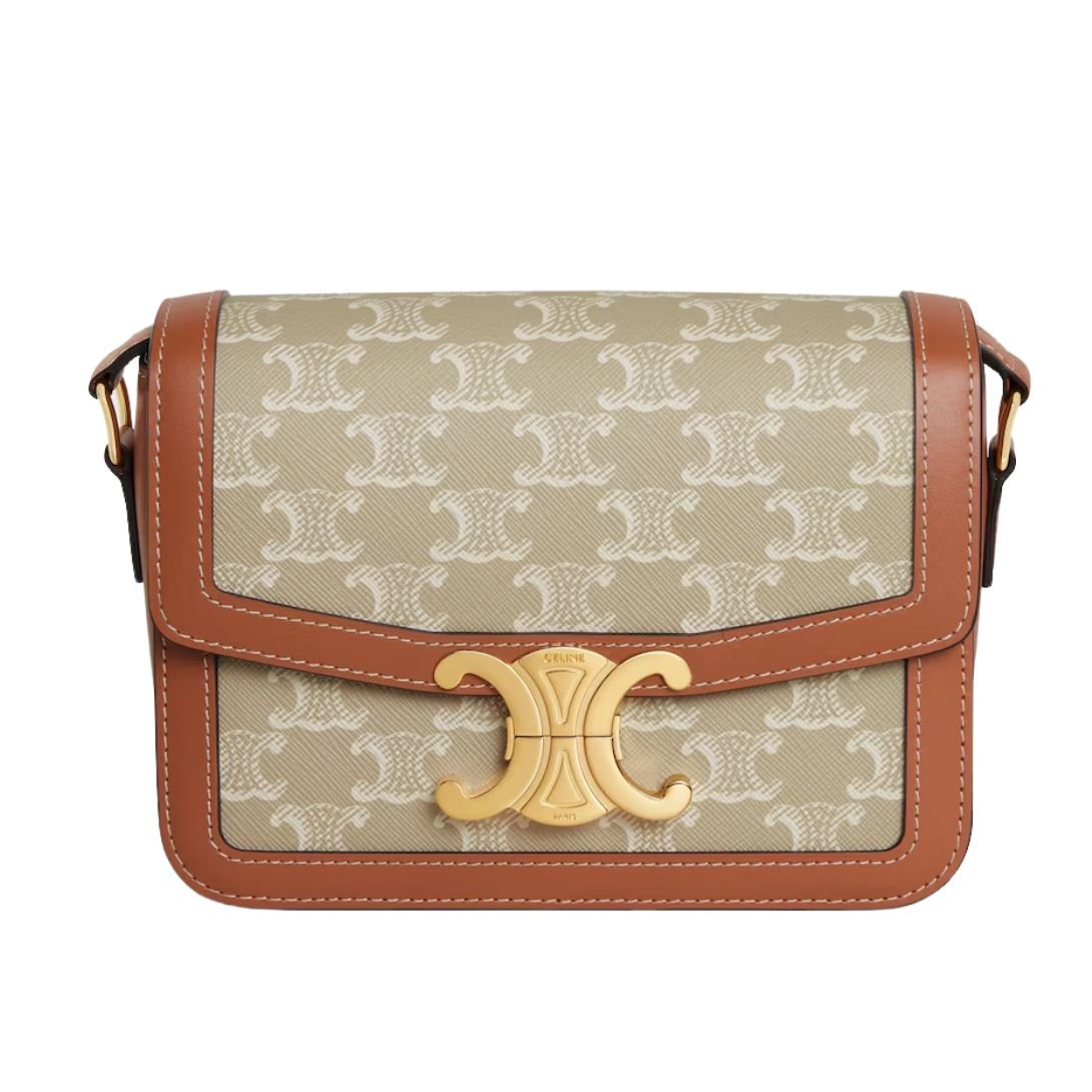 1 CELINE TEEN TRIOMPHE BAG IN TRIOMPHE CANVAS AND CALFSKIN