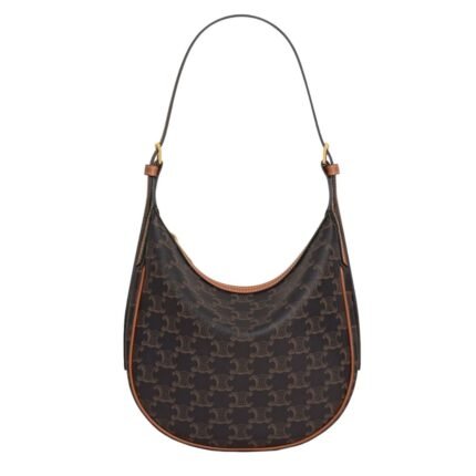 CELINE SMALL HELOÏSE CUIR TRIOMPHE BAG IN CANVAS AND CALFSKIN