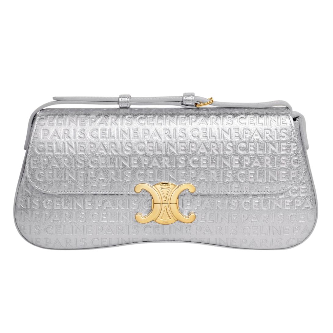 1 CELINE MEDIUM LOLA BAG IN LAMINATED CALFSKIN WITH CELINE ALL OVER