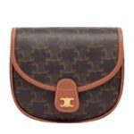 CELINE MINI BESACE IN TRIOMPHE CANVAS AND CALFSKIN