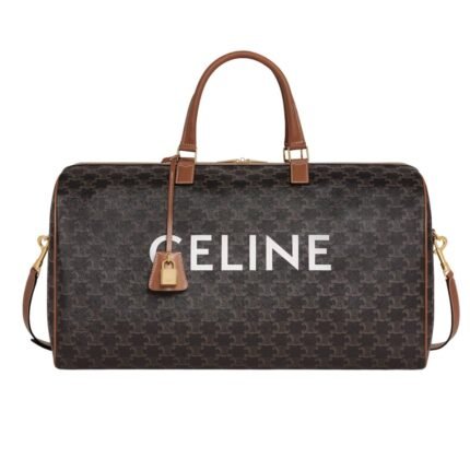 CELINE LARGE TRAVEL BAG IN TRIOMPHE CANVAS WITH CELINE PRINT