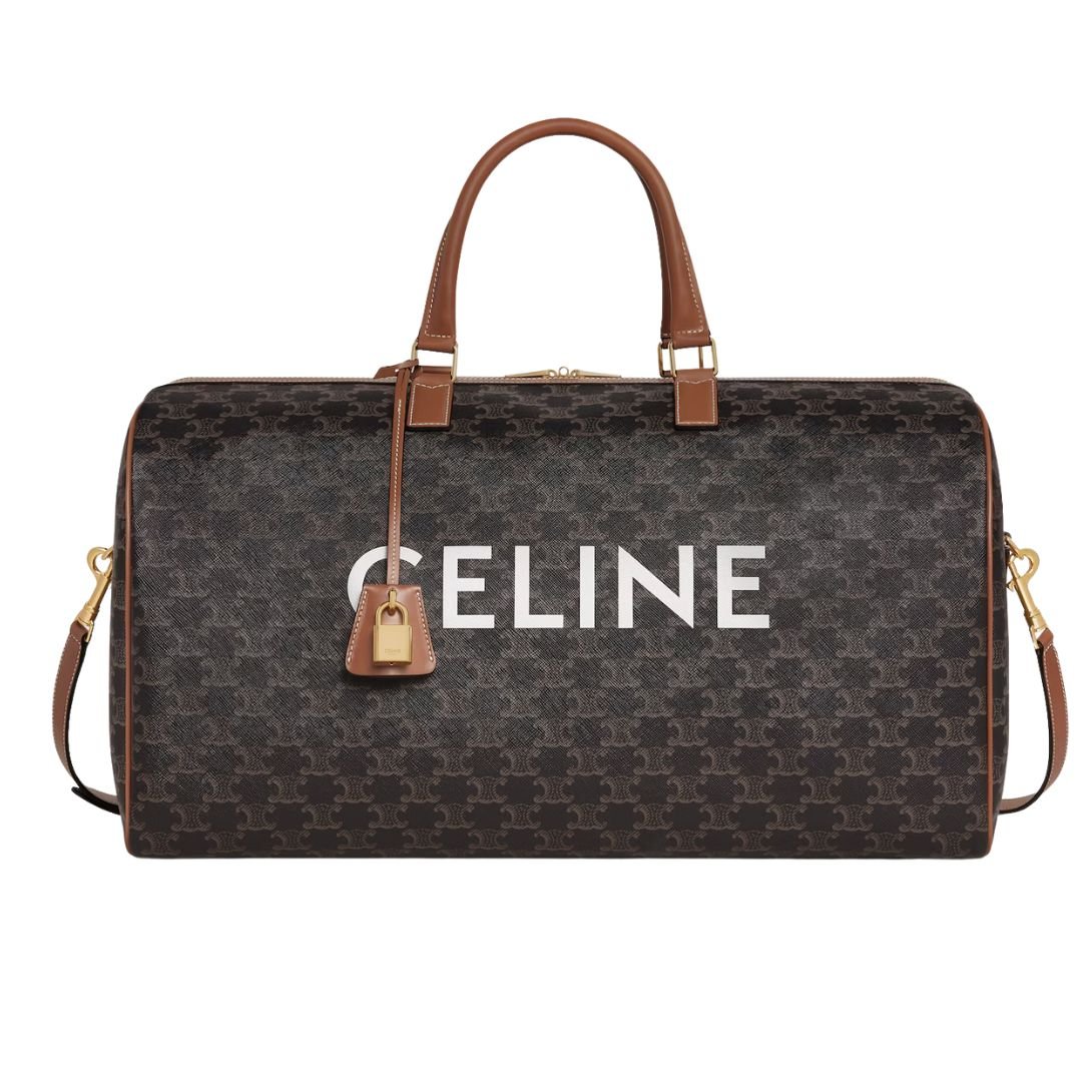 1 CELINE LARGE TRAVEL BAG IN TRIOMPHE CANVAS WITH CELINE PRINT
