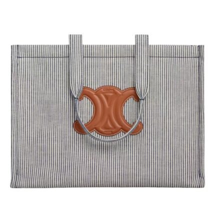 CELINE LARGE CABAS THAIS IN STRIPED TEXTILE