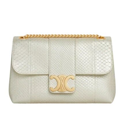 CELINE MEDIUM VICTOIRE BAG IN PEARLY PYTHON