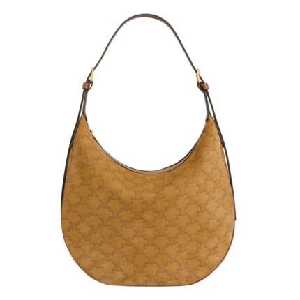 CELINE MEDIUM HELOÏSE BAG CUIR TRIOMPHE IN SUEDE CALFSKIN WITH TRIOMPHE ALL OVER