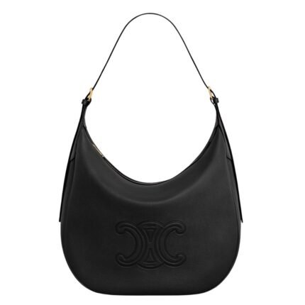 CELINE LARGE HELOÏSE CUIR TRIOMPHE BAG IN SUPPLE GRAINED CALFSKIN BLACK