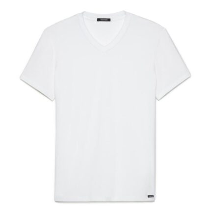 TOM FORD COTTON V NECK T SHIRT BLACK