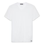 TOM FORD COTTON V NECK T SHIRT GREY