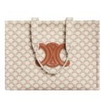 CELINE LARGE CABAS THAIS IN TEXTILE WITH TRIOMPHE CANVAS PRINT AND CALFSKIN