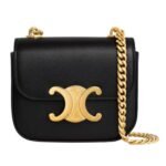 CELINE MINI CHAIN CLAUDE IN SHINY CALFSKIN RED CANYON