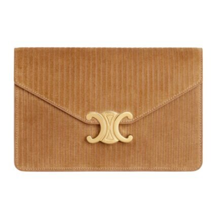 CELINE WALLET ON CHAIN MARGO IN STRIPED SUEDE CALFSKIN