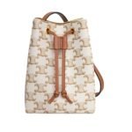 CELINE MICRO SAILOR IN TRIOMPHE CANVAS AND CALFSKIN TAN