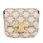 CELINE MINI CLAUDE IN TEXTILE WITH TRIOMPHE PRINT AND CALFSKIN