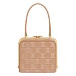 CELINE LANA MINAUDIERE IN SUEDE CALFSKIN WITH TRIOMPHE STRASS LIGHT CAMEL