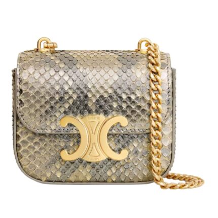 CELINE MINI CHAIN CLAUDE IN PEARLY PYTHON NATURAL