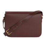 CELINE CLASSIQUE TRIOMPHE BAG IN SHINY CALFSKIN CHESTNUT